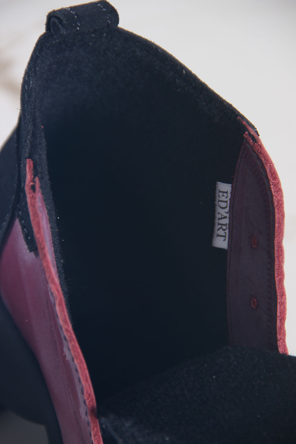 Ботинки 305.927bl. Вакса бордо+черная замша R/байка