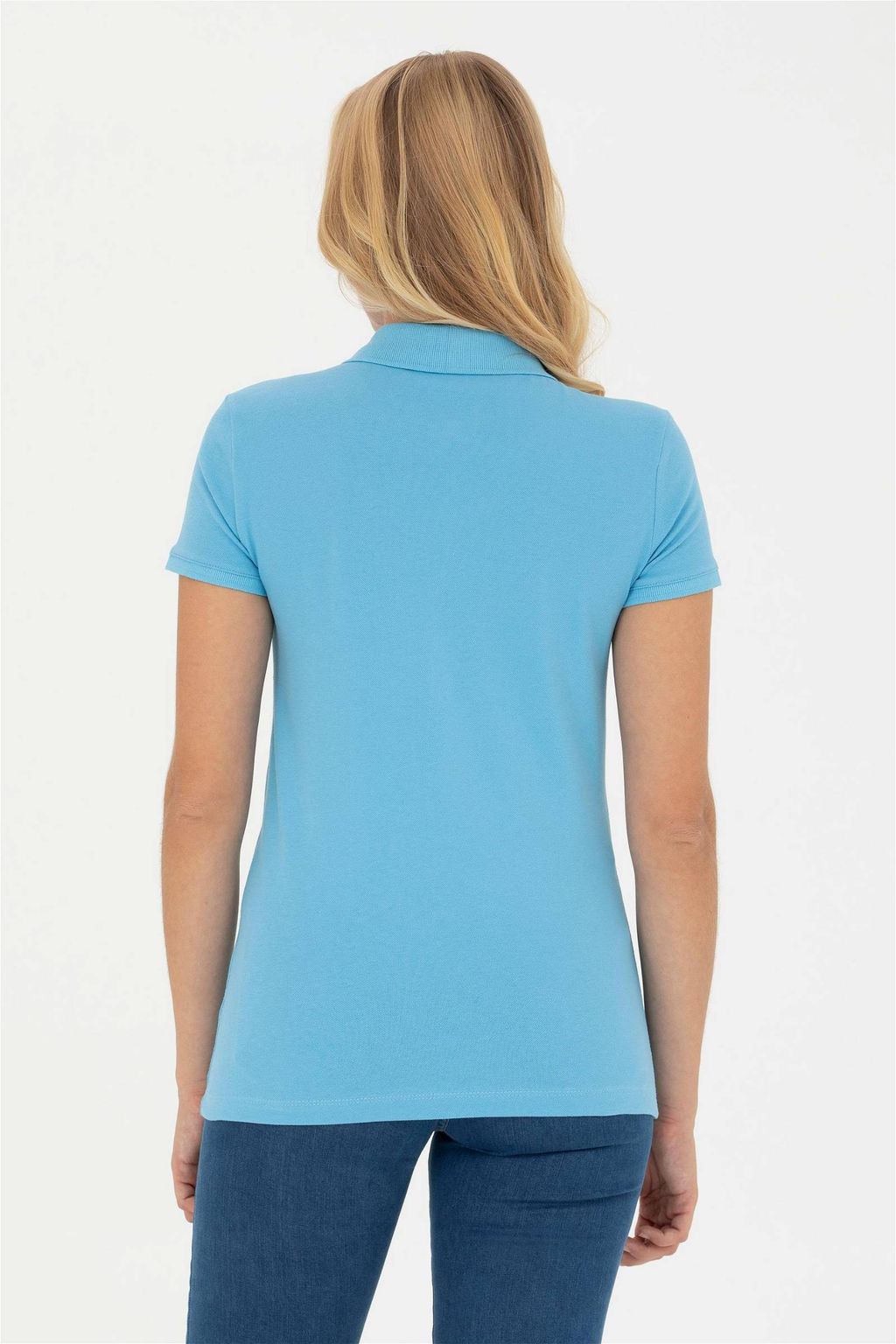 Женская базовая футболка бирюзового цвета - U.s. polo assn фото 5
