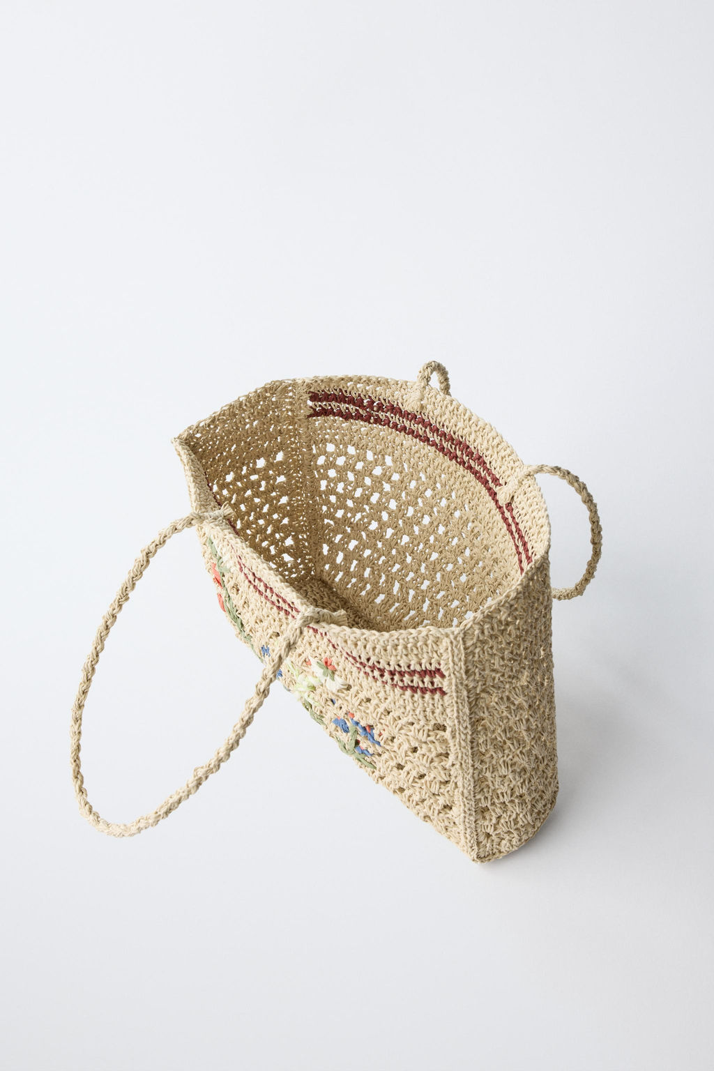 SHOPPER RAFIA FLORES / Blanco Crudo - Zara фото 4