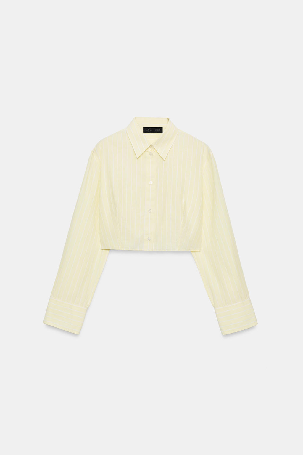 CAMISA CROP POPEL?N RAYAS / Estampado