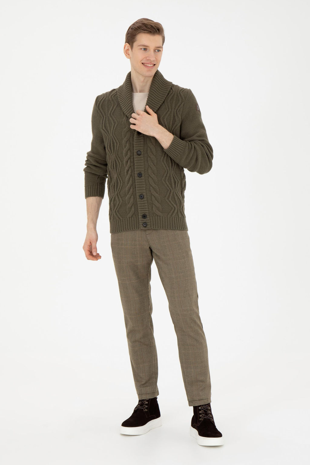Erkek Slim Fit Coconut Kanvas Pantolon