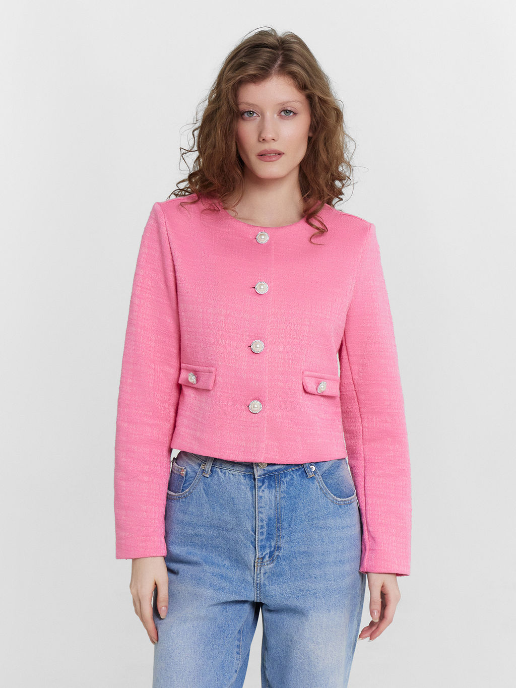 Жакет женский розовый розовый твид 172115 - Mark formelle фото 3