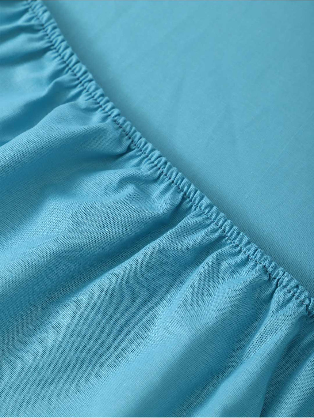 Простыня на резинке из поплина гладкокрашеного - Бирюза 180х200х25