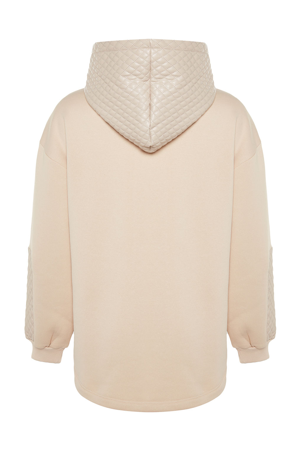 TRENDYOLMILLA Siyah Kal?n Ici Polarl? Kapitoneli Oversize/Genis Kesim Kapusonlu Orme Sweatshirt TWOAW24SW00205  фото 17