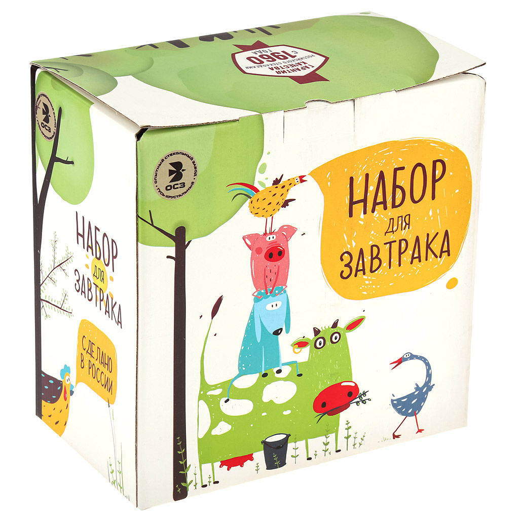 Набор для завтрака стеклянный 3 предмета Авиаторы кружка Green tea 200мл д7см, h9см, салатник Гладкий 450мл, 13см, h7см, тарелка Симпатия д19,6см (Россия) - Домашняя мода фото 4