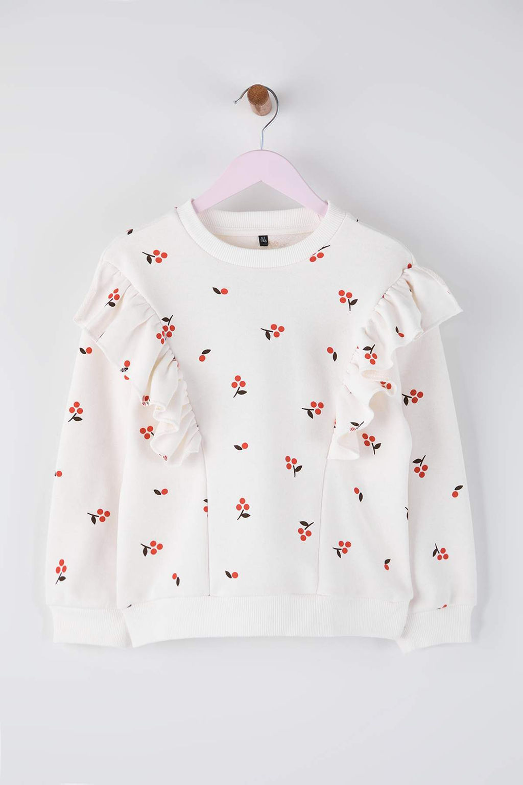 Ekru Pamuklu Bask?l? K?z Cocuk Orme Sweatshirt TKDAW26SW00053 - Trendyolmilla фото 2