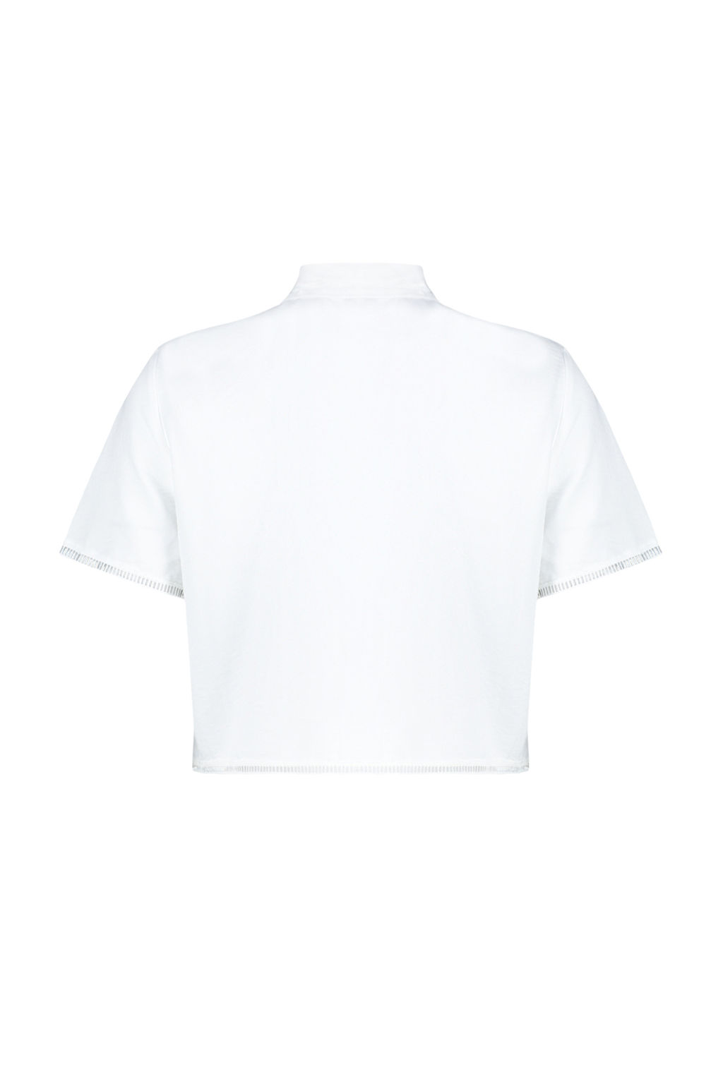 TRENDYOLMILLA Ekru K?sa Kollu Crop Dantelli Cupra Kumas Dokuma Gomlek TWOSS24GO00031 фото 8