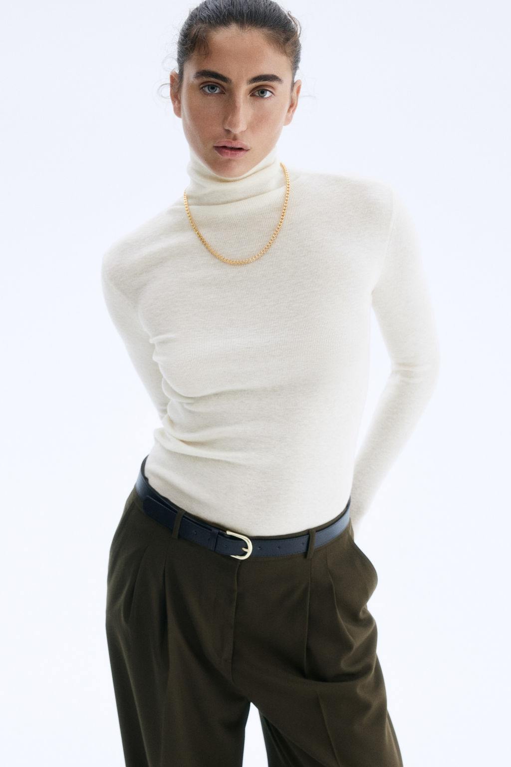 Jersey de cuello alto en mezcla de cachemira - H&m фото 2