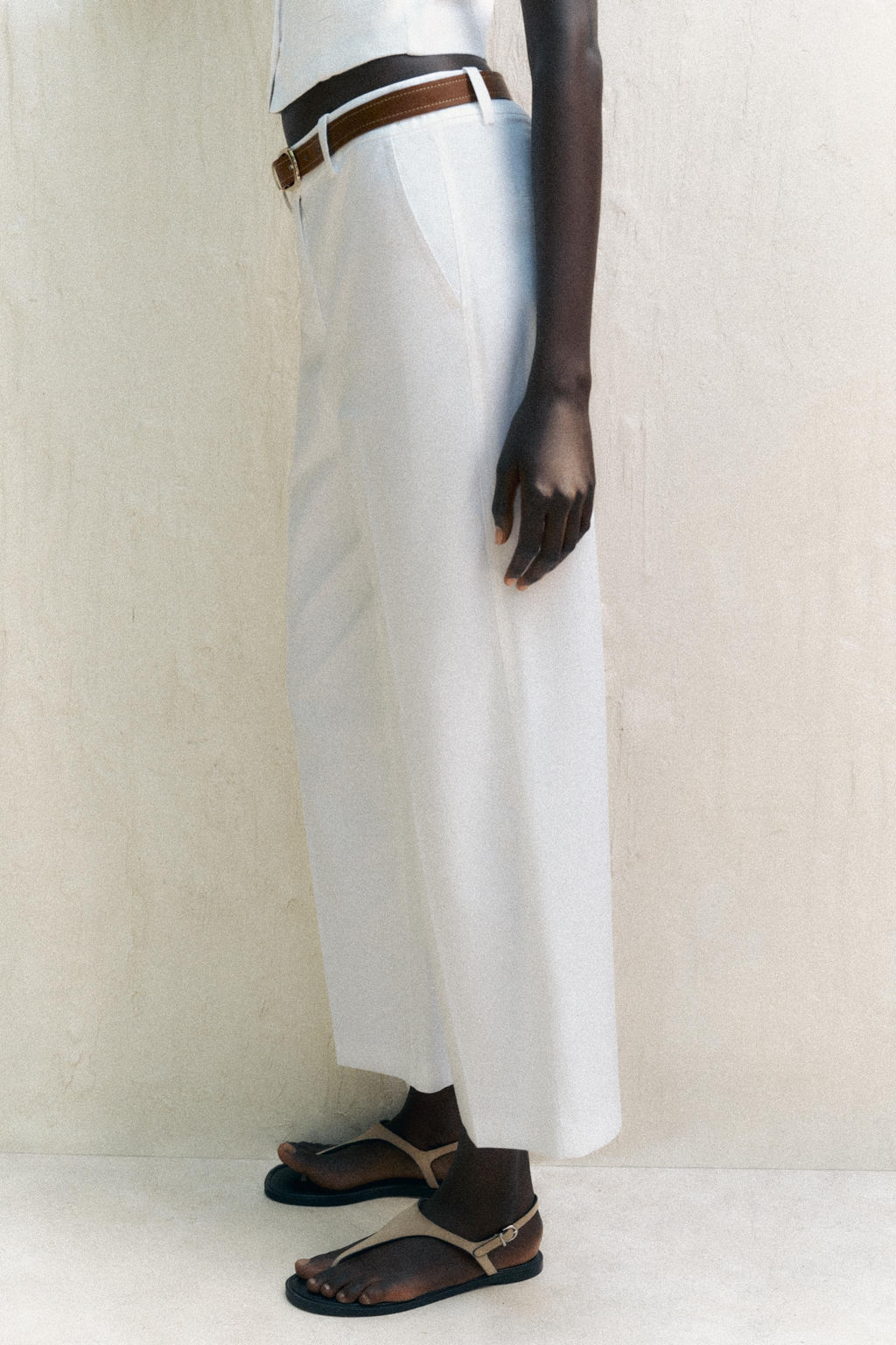 LINEN BLEND CULOTTES WITH BELT - Zara фото 4
