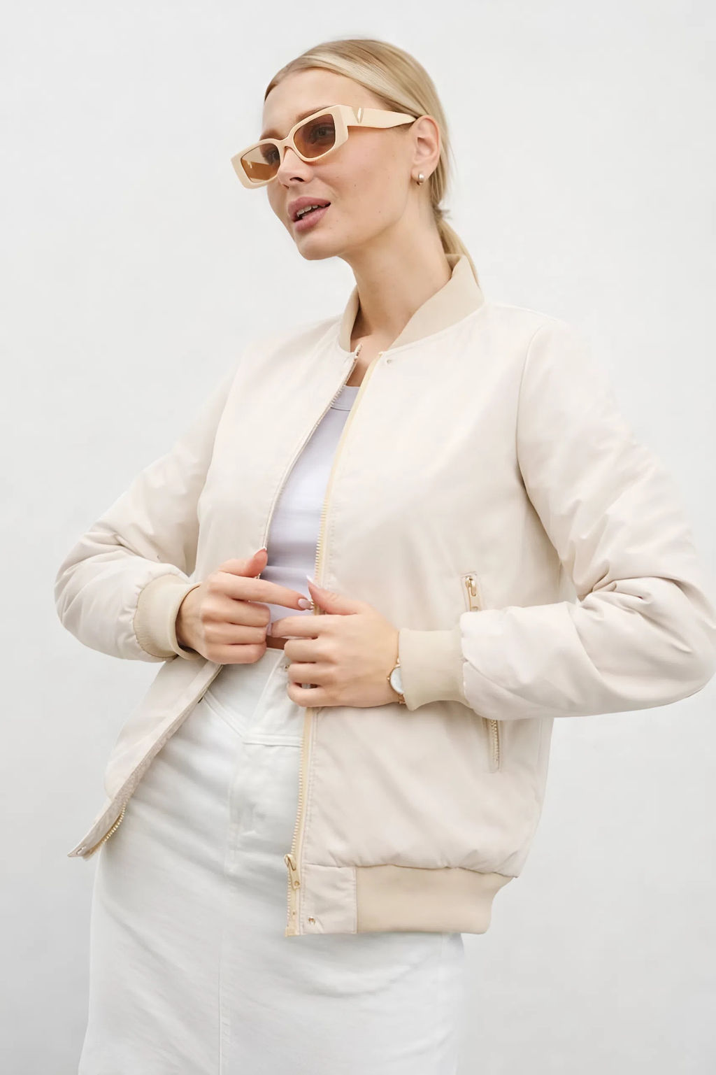 Бомбер женский демисезонный HN-4 голубой - Yollochka фото 11