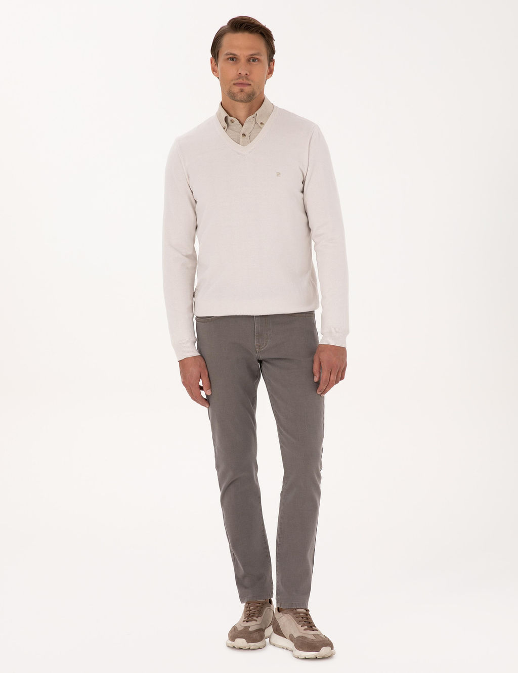 Ta_ Slim Fit V Yaka Basic Triko Kazak - Pierre cardin фото 4