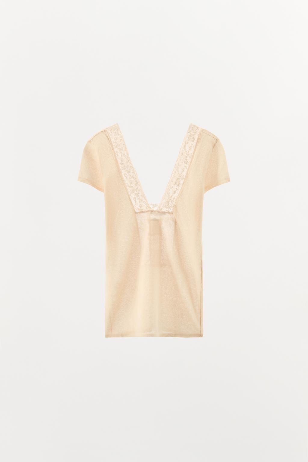 FLORAL LACE KNIT TOP - Zara фото 4