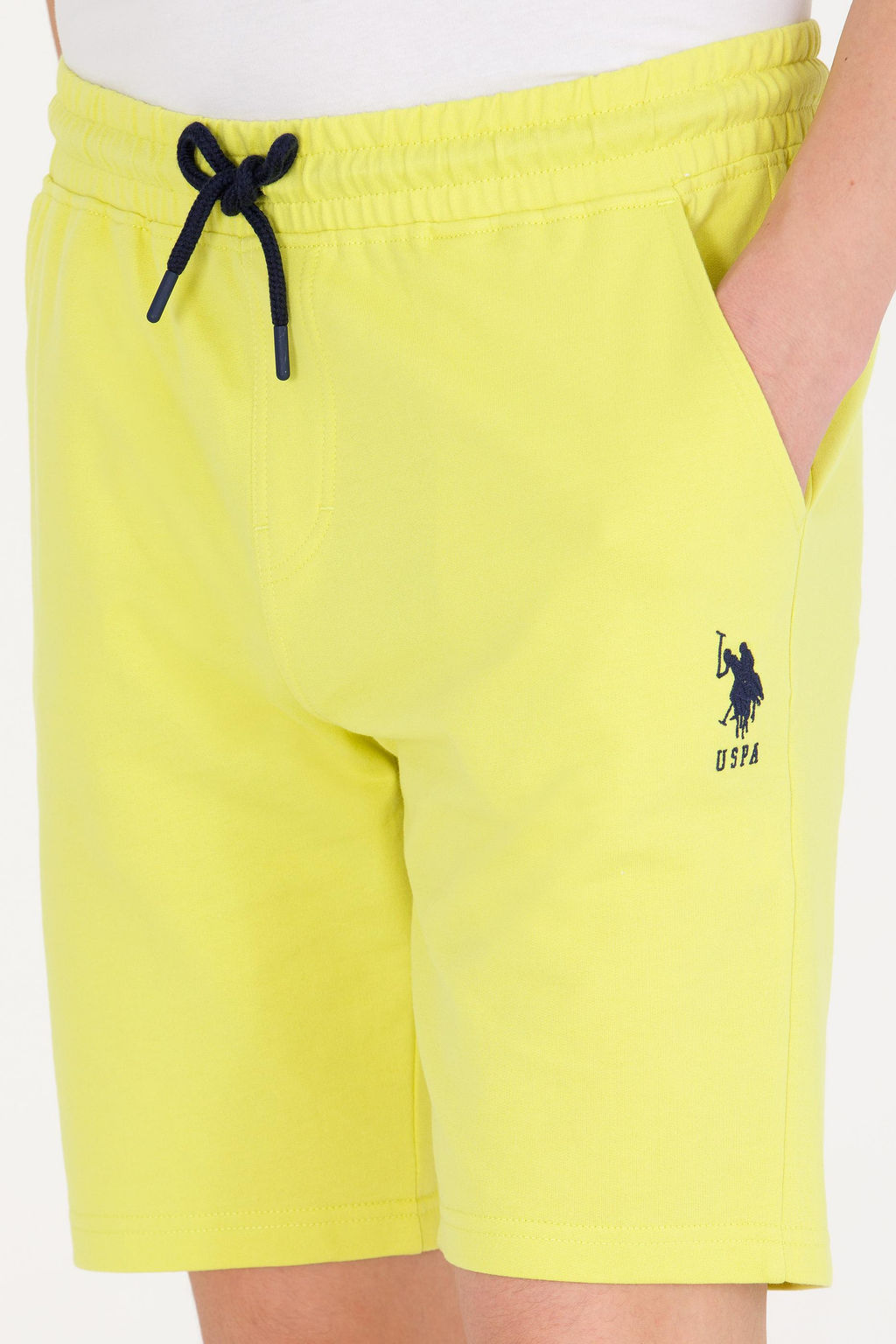 Мужские неоново-желтые вязаные шорты - U.s. polo assn фото 5