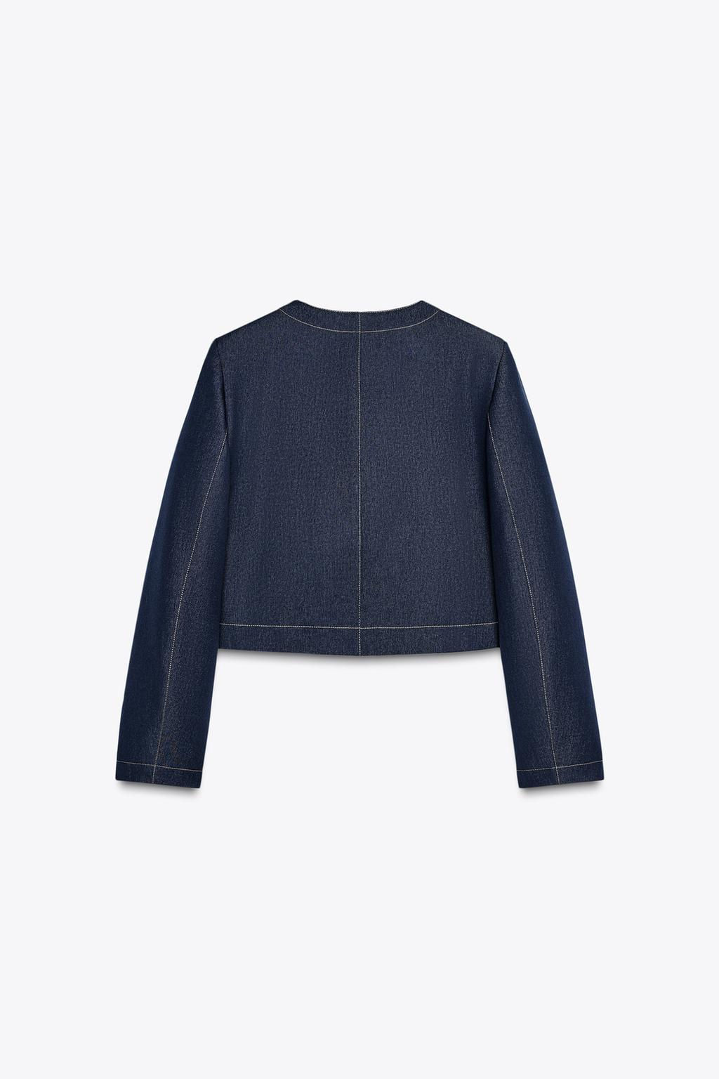 SHORT JACKET WITH CONTRAST TOPSTITCHING - Zara фото 6