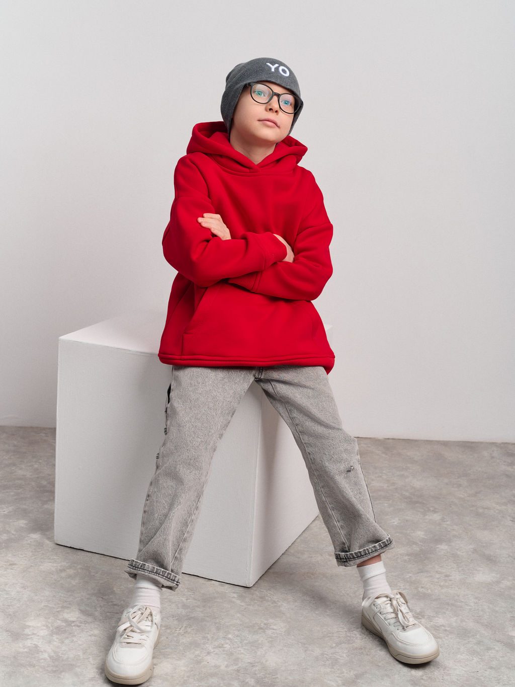 Толстовка с капюшоном для мальчика "Basic" красный