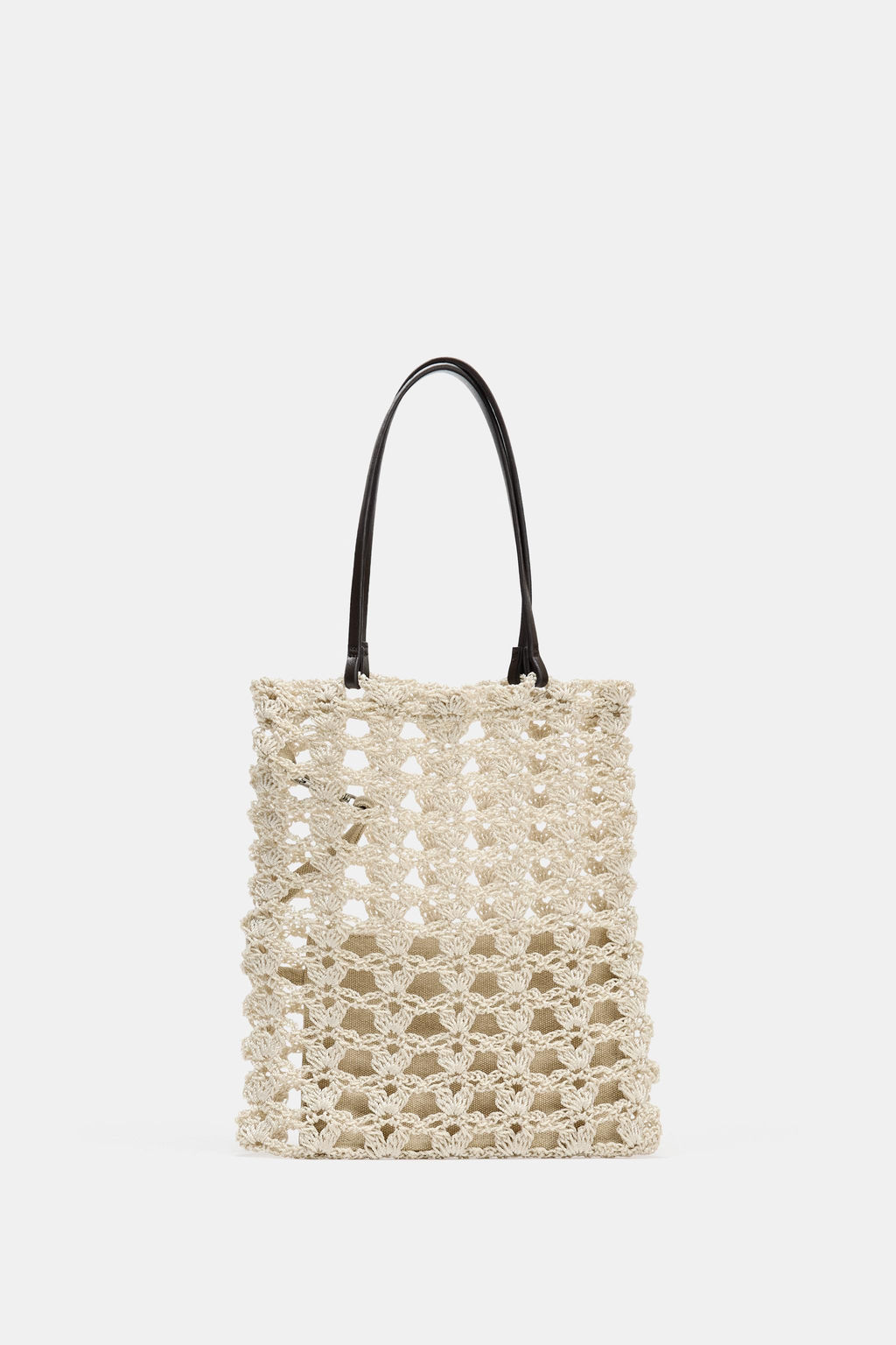 CROCHET-KNIT MINI TOTE BAG - Zara фото 4