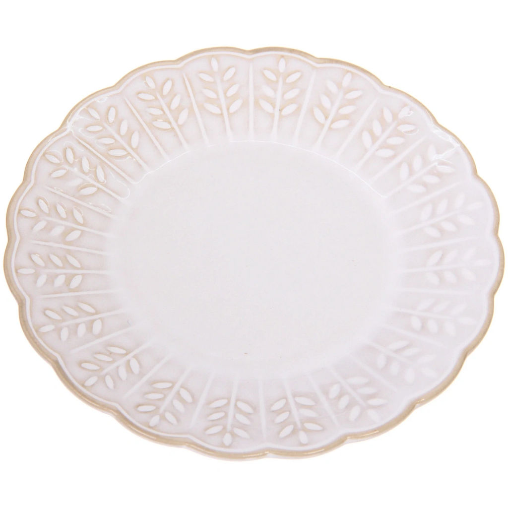 Чайная пара "Верона" (кружка 230мл, блюдце) веточка бежевая