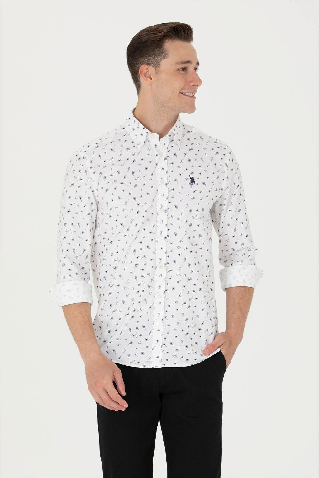 U. S. Polo Assn Мужская белая рубашка с длинным рукавом - U.s. polo assn фото 10