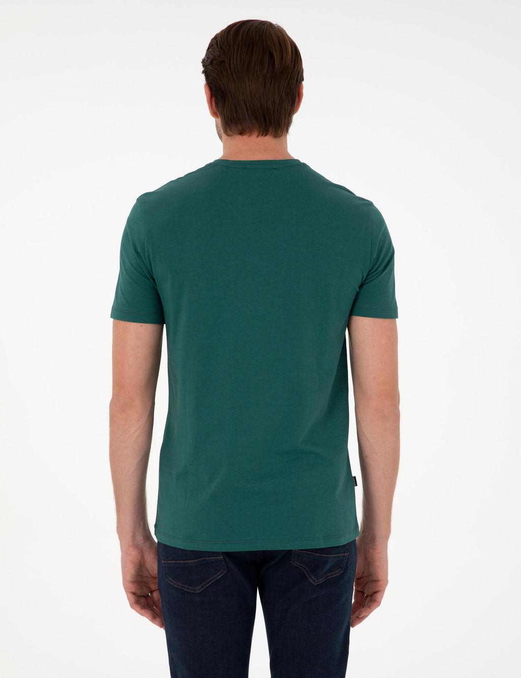 Koyu Ye_il %100 Pamuk Slim Fit Bisiklet Yaka Basic Ti__rt - Pierre cardin фото 5