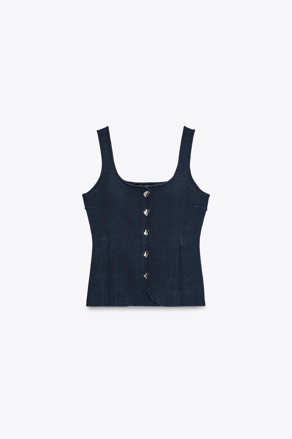 PLAIN KNIT CORSET TOP - Zara фото 13