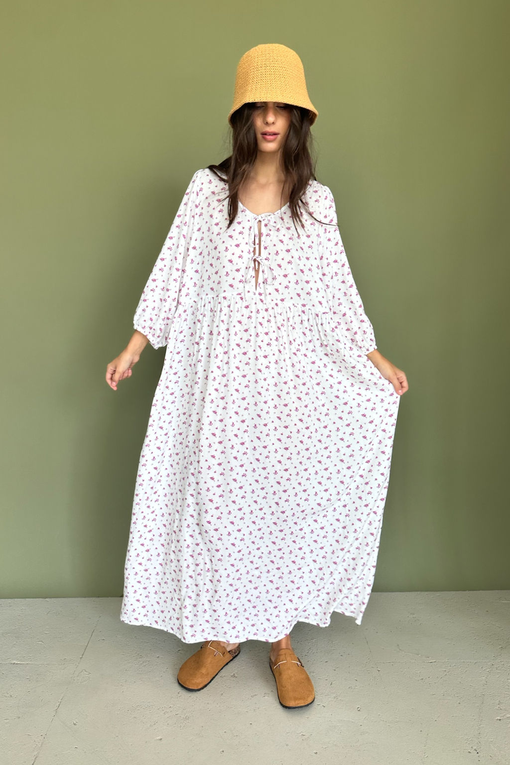 Платье женское MOON085/03/Белый, розовый - M&G all natural фото 3