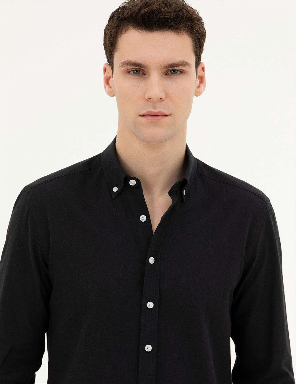 Siyah Slim Fit Uzun Kollu G_mlek - Pierre cardin фото 2