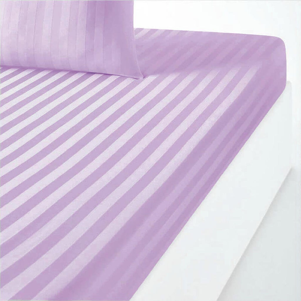 Простыня Сатин Страйп - Лавандовый 220x240