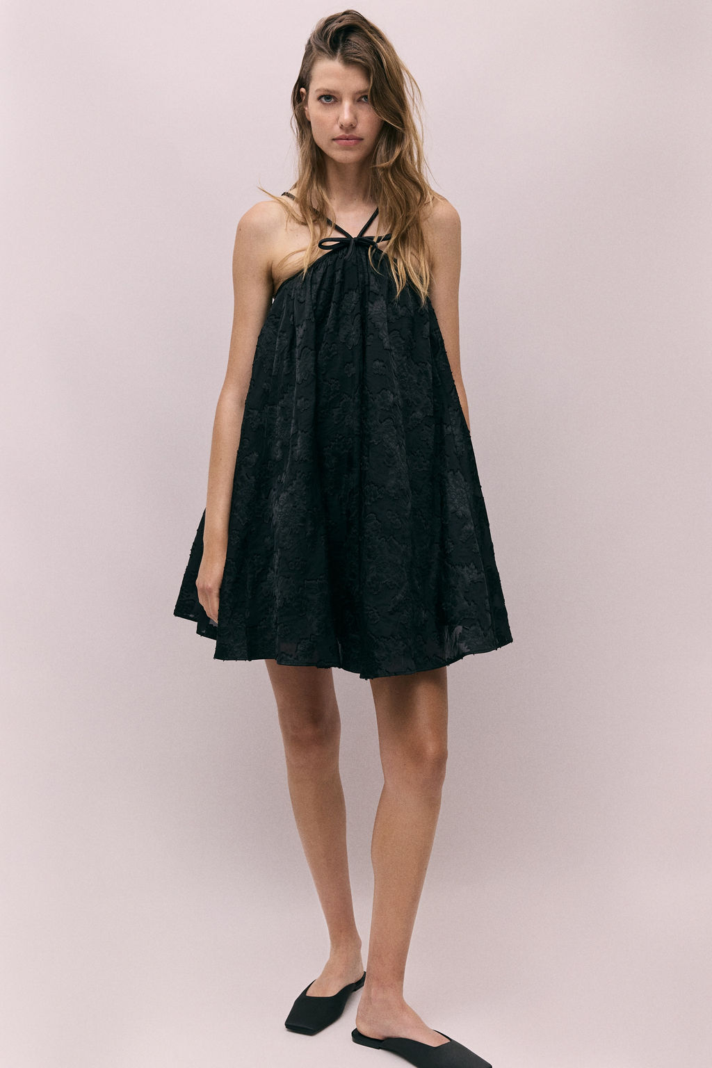 Vestido en tejido jacquard con tirantes espagueti - H&m фото 6