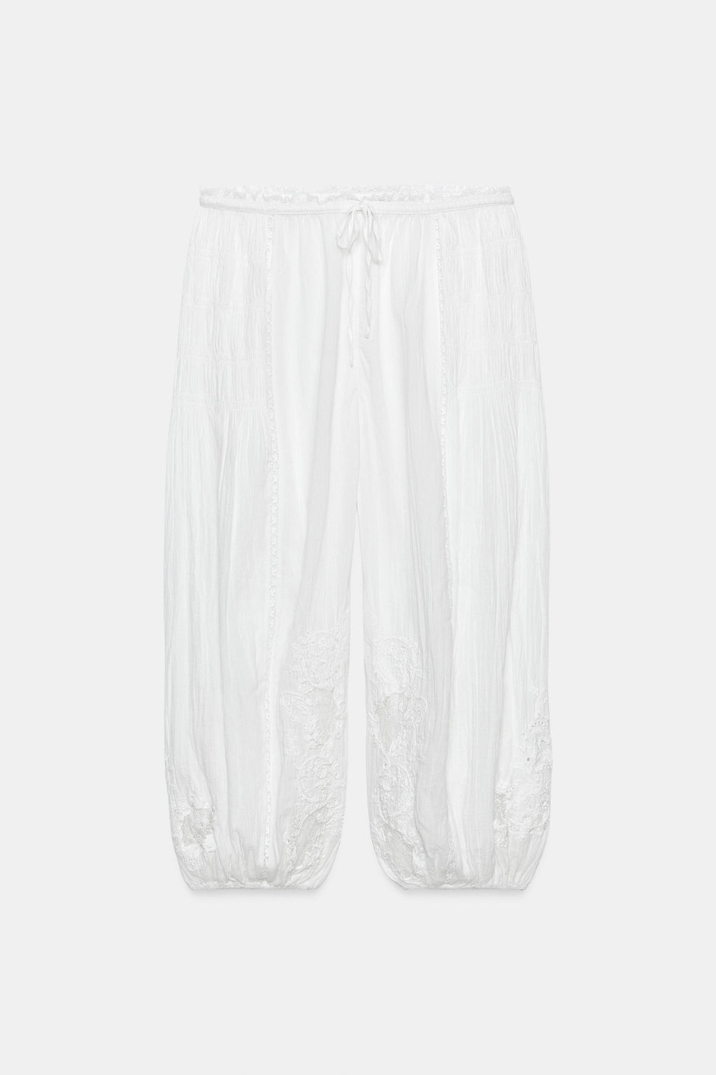 PANTAL?N BOMBACHO ENCAJE ZW COLLECTION / Blanco roto - Zara фото 6