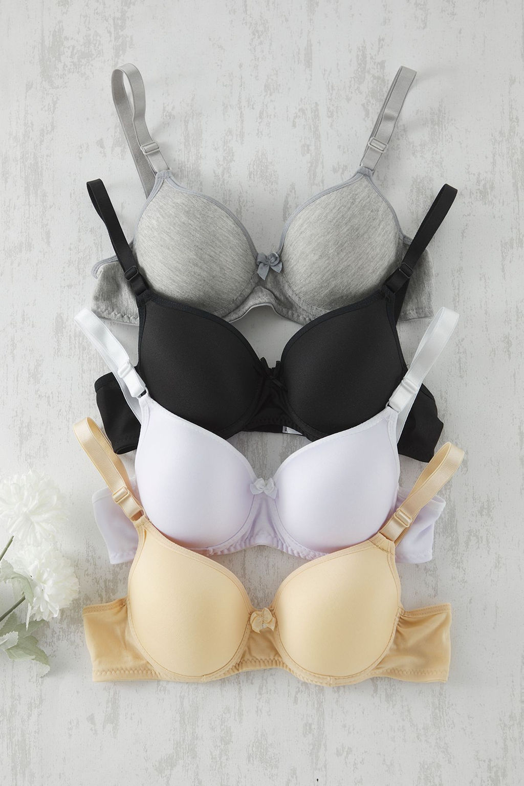 TRENDYOLMILLA K?rm?z?-Cok Renkli 4lu Paket Micro Kurdele/Fiyonklu Kapl? T-Shirt Bra Orme Sutyen THMSS25SU00034  фото 10