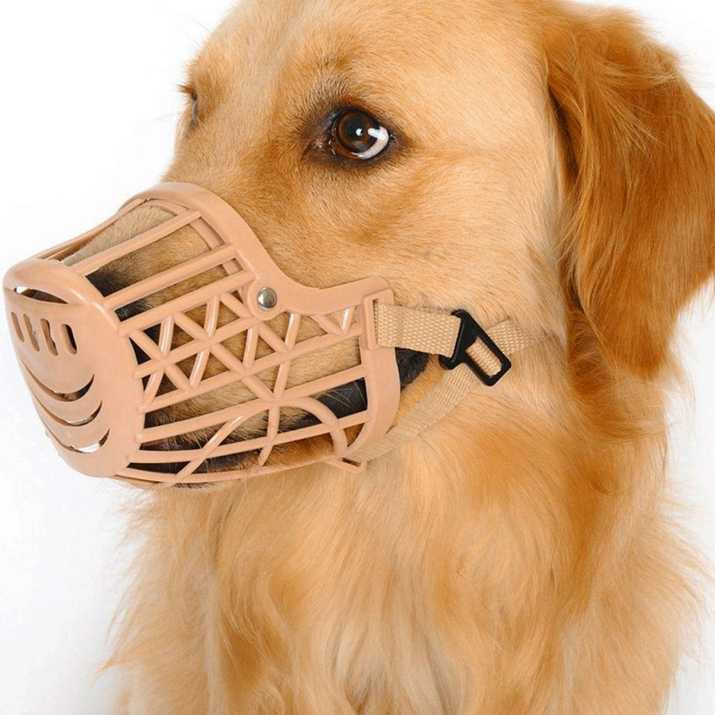 Цена за 2 шт. Намордник гуманный из гибкого пластика "Мой Бро", цвет светло - бежевый, №3 (лейбл)