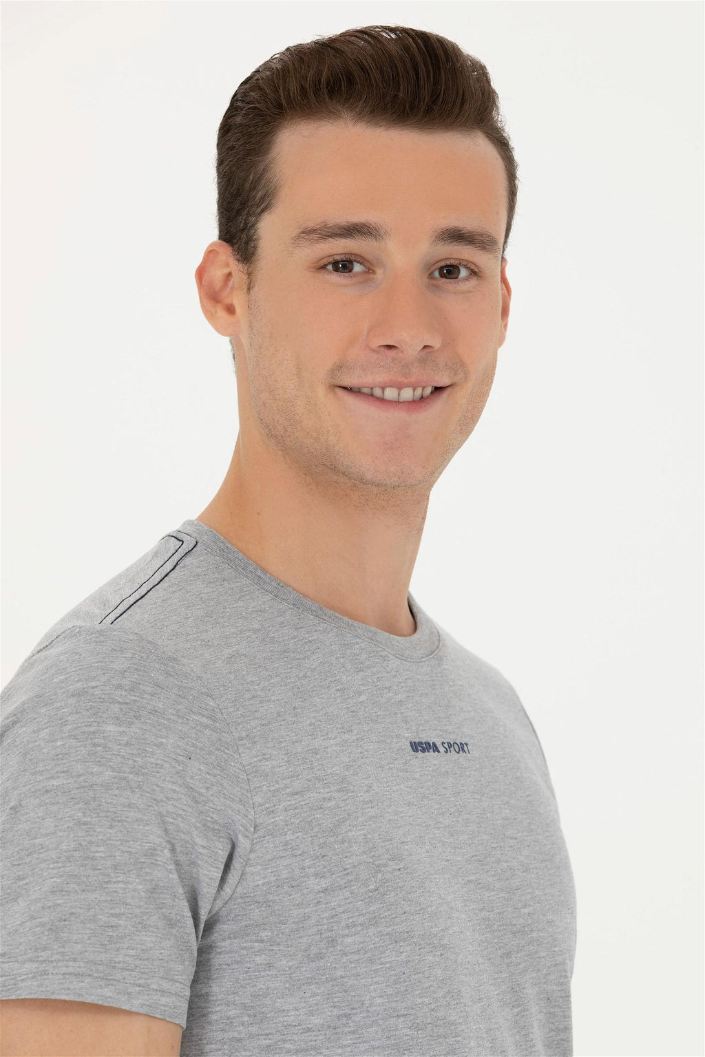 Мужская серая меланжевая футболка - U.s. polo assn фото 2