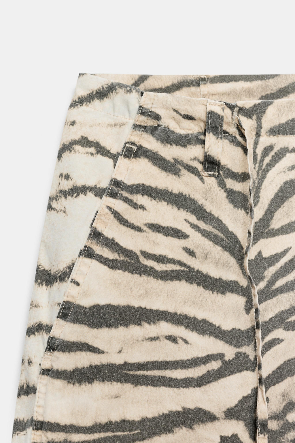 PANTAL?N ANCHO CORDONES ESTAMPADO ANIMAL / tigre - Zara фото 9