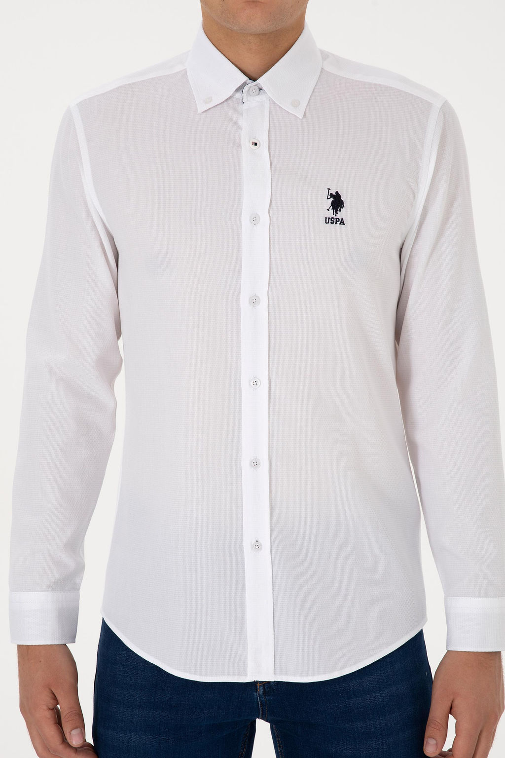 Erkek Beyaz Uzun Kollu G_mlek - U.s. polo assn фото 6