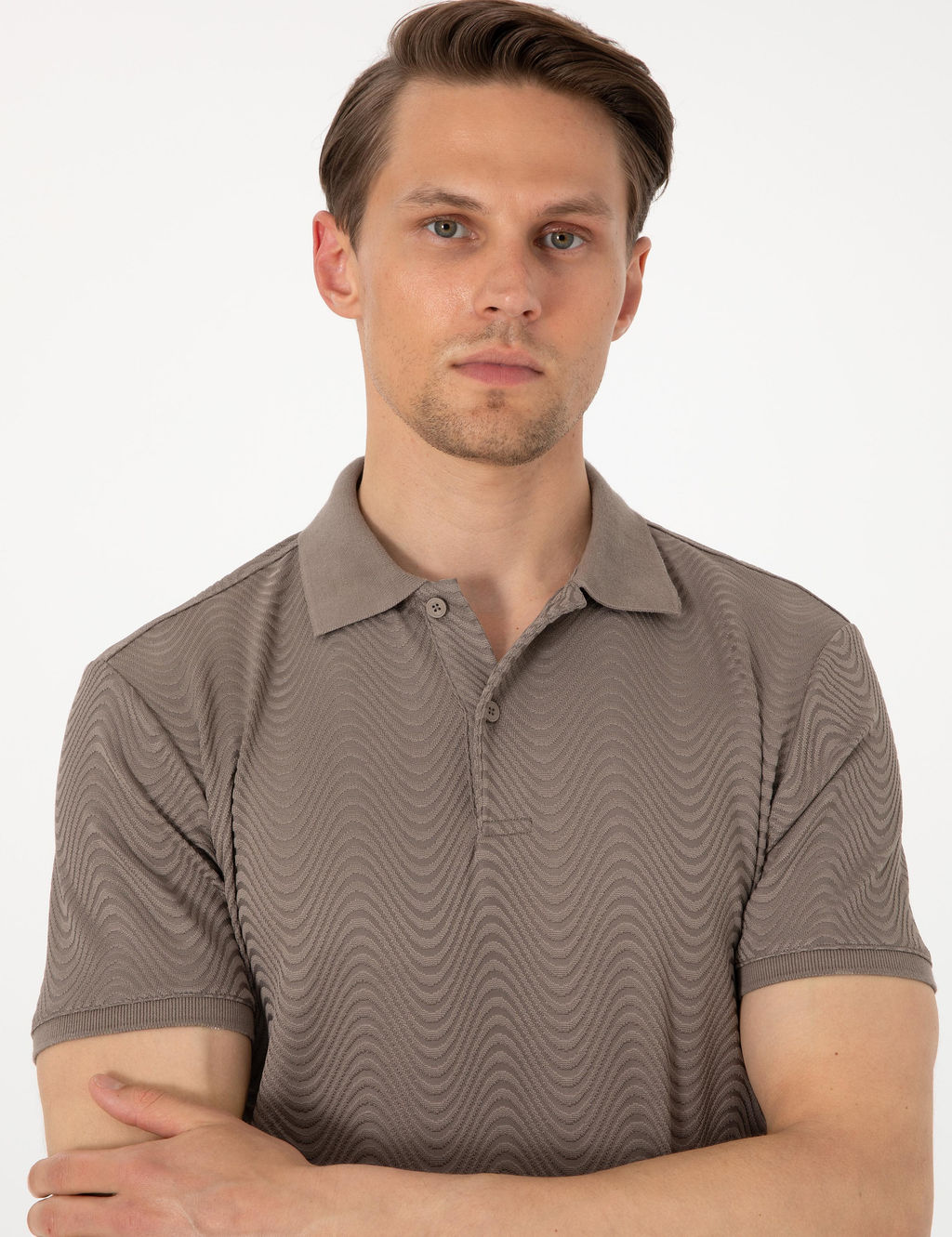 Koyu Vizon Slim Fit Polo Yaka Ti__rt - Pierre cardin фото 2