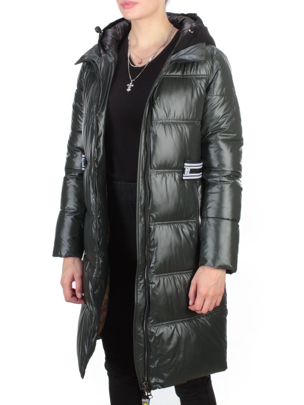 2193 DARK GREEN Куртка зимняя женская AIKESDFRS (200 гр. холлофайбера) - Фабричный китай фото 7