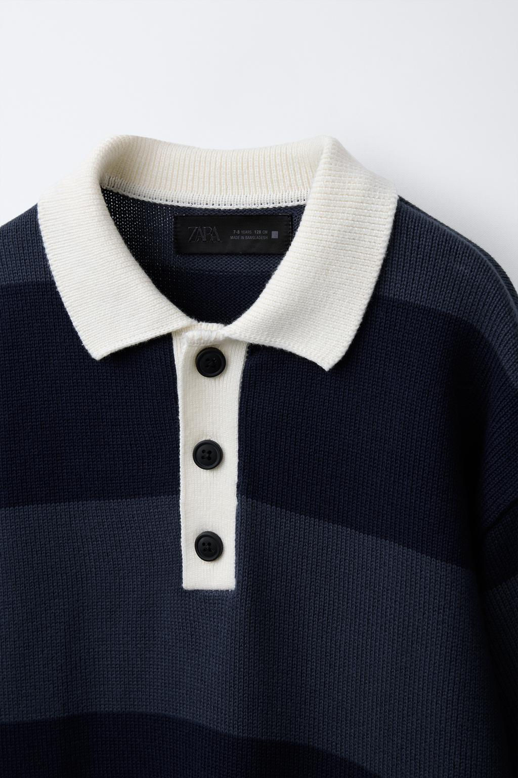 STRIPED KNIT POLO SHIRT - Zara фото 8