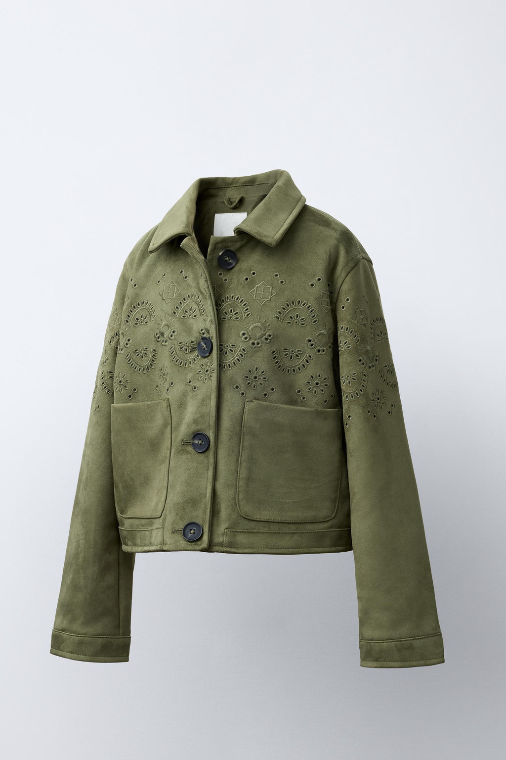 CHAQUETA EFECTO ANTE BORDADOS / Khaki - Zara фото 2