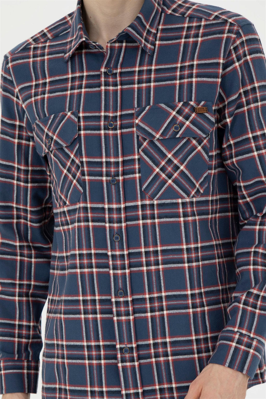 Мужская рубашка с длинным рукавом цвета индиго - U.s. polo assn фото 6