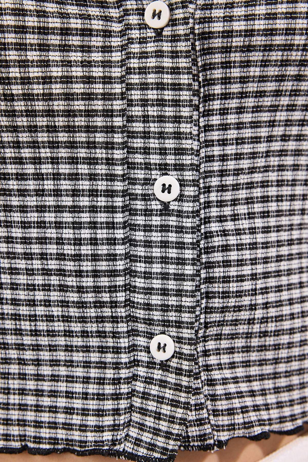 Siyah Poti Kare Polo Yaka Fitted Esnek Orme Bluz TWOSS25BZ00566 - Trendyolmilla фото 4