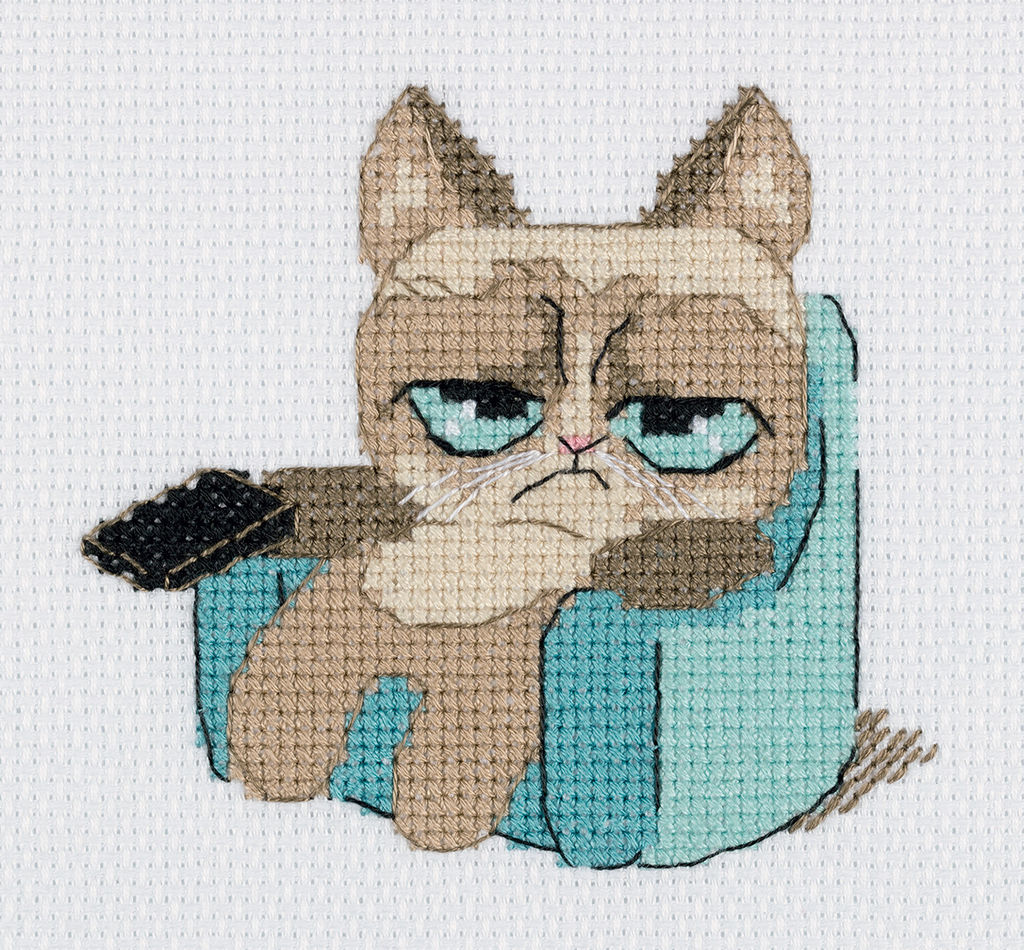 Klart набор для вышивания 12-045 ТВ-кот 12.5 х 11 см