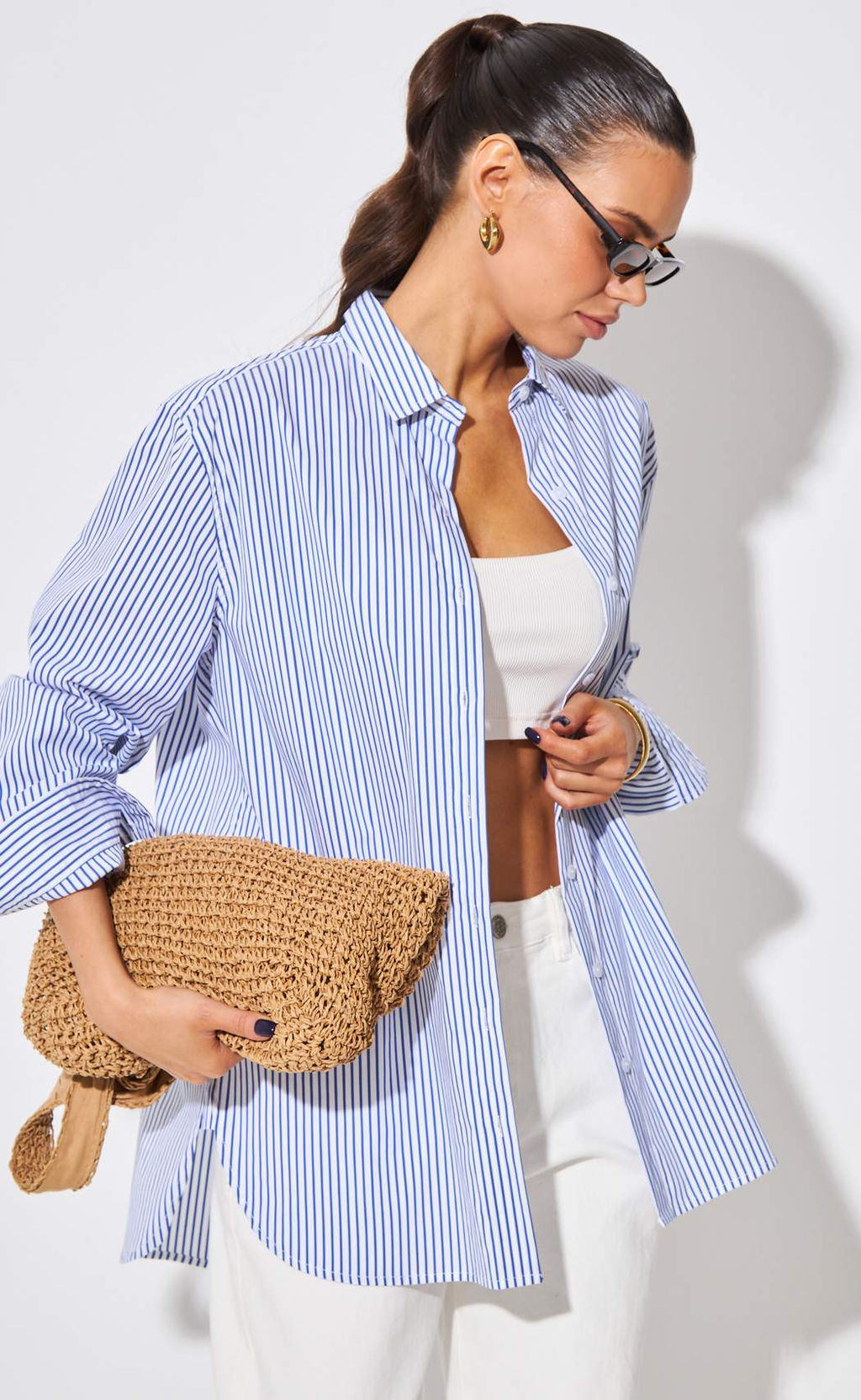 Рубашка д/р F512-1103 blue-white - Fine joyce фото 5