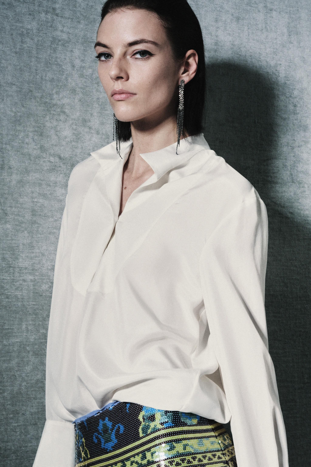 100% SILK BIB SHIRT ZW COLLECTION LIMITED EDITION - Zara фото 2