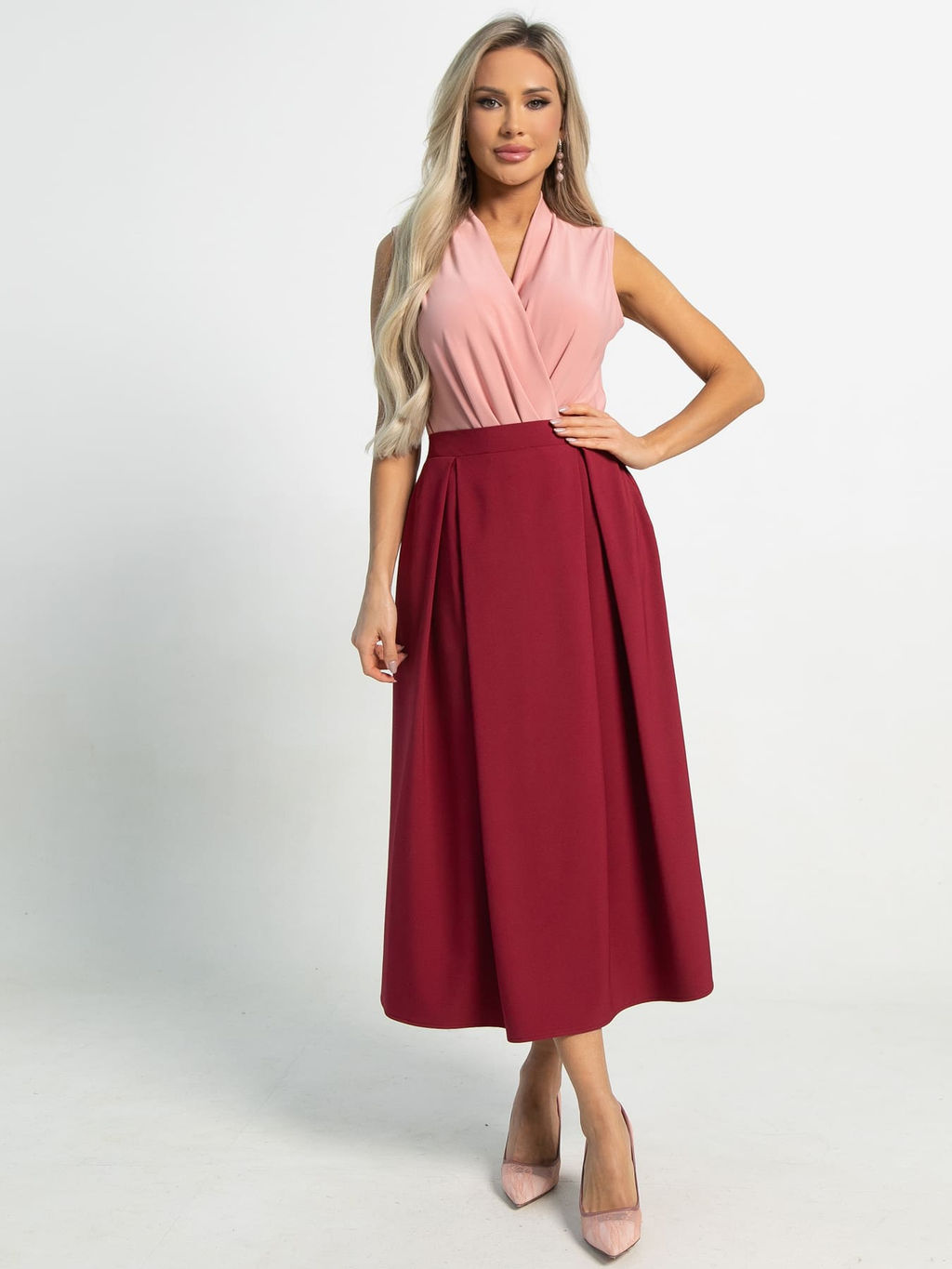 Юбка миди Мариэтта (малиновая) Ю15718-16М - Lt collection фото 2
