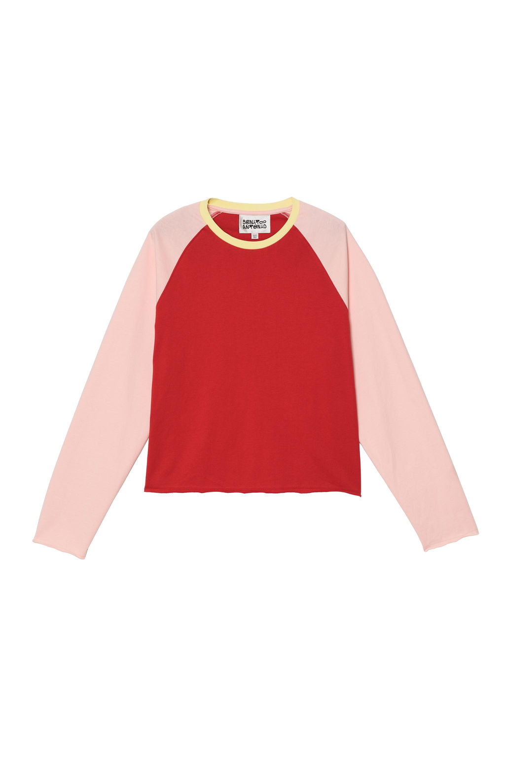 CAMISETA CROPPED FIT COLOR BLOCK / Rosas