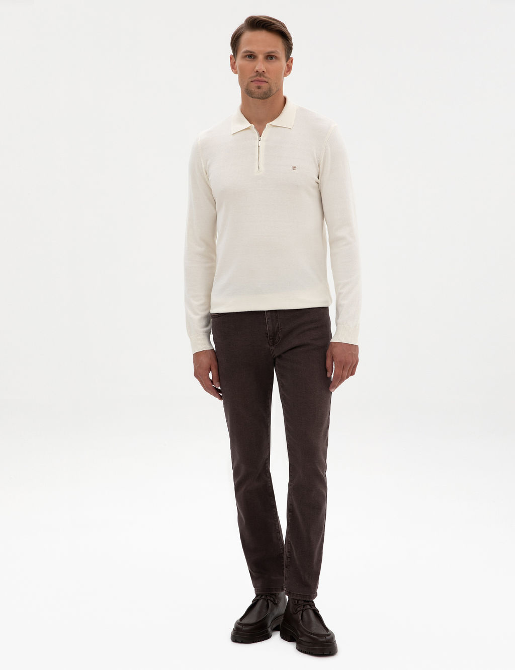 Kahverengi Slim Fit Jean Pantolon