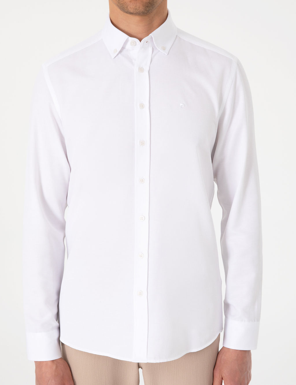 Beyaz Oxford Slim Fit Kolay _t_lenebilir G_mlek