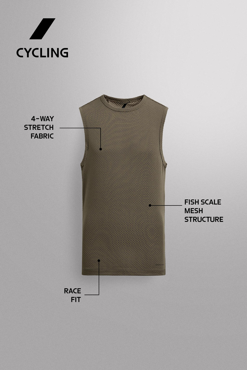 CAMISETA TANK PRIMERA CAPA GRAVEL / Gris topo