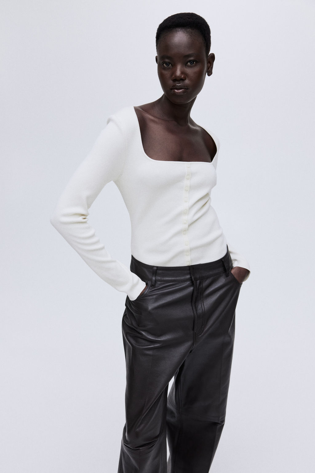 Top con escote cuadrado - H&m фото 5