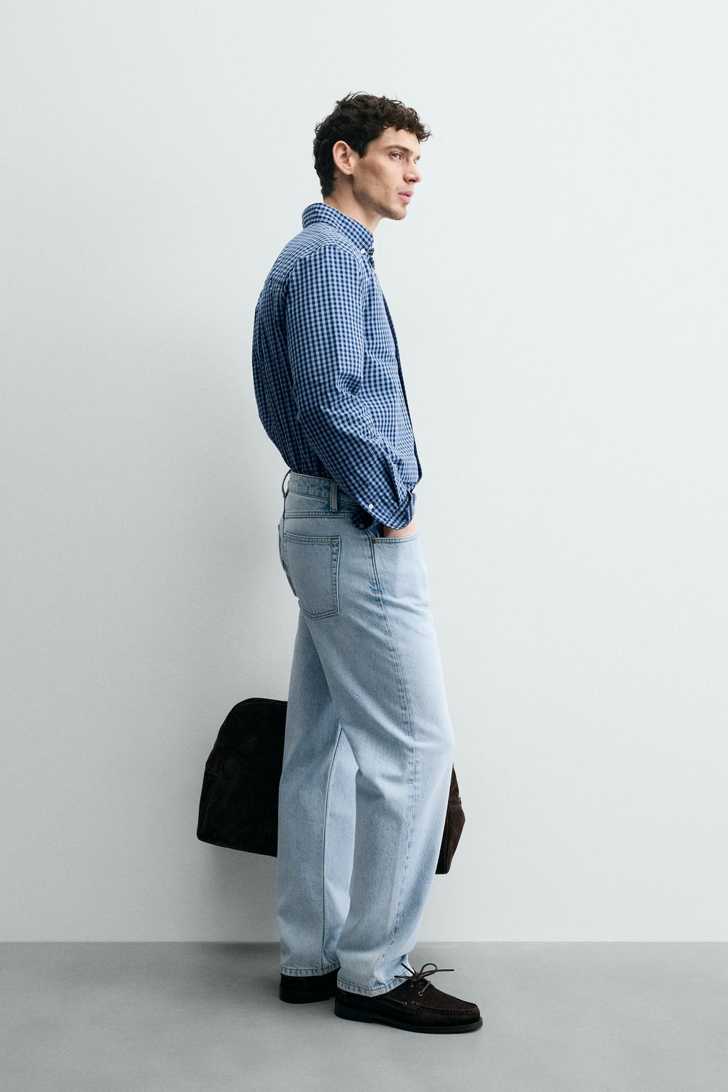 CAMISA REGULAR FIT ALGOD?N / Azul / Marino - Zara фото 4